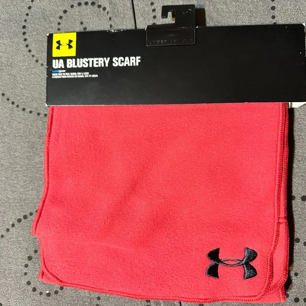 UNDER ARMOUR BLUSTERY MICRO FLEECE SCARF ONE SIZE PINK MEN NWT $15.00 - Picture 1 of 4